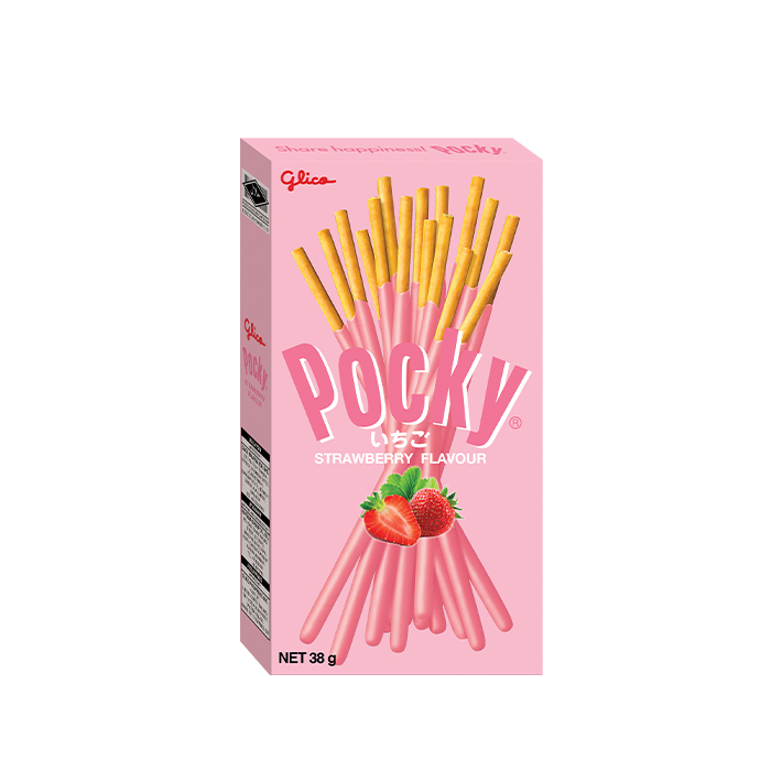 Bánh que phủ kem dâu GLICO Pocky Strawberry 38g - 1 hộp