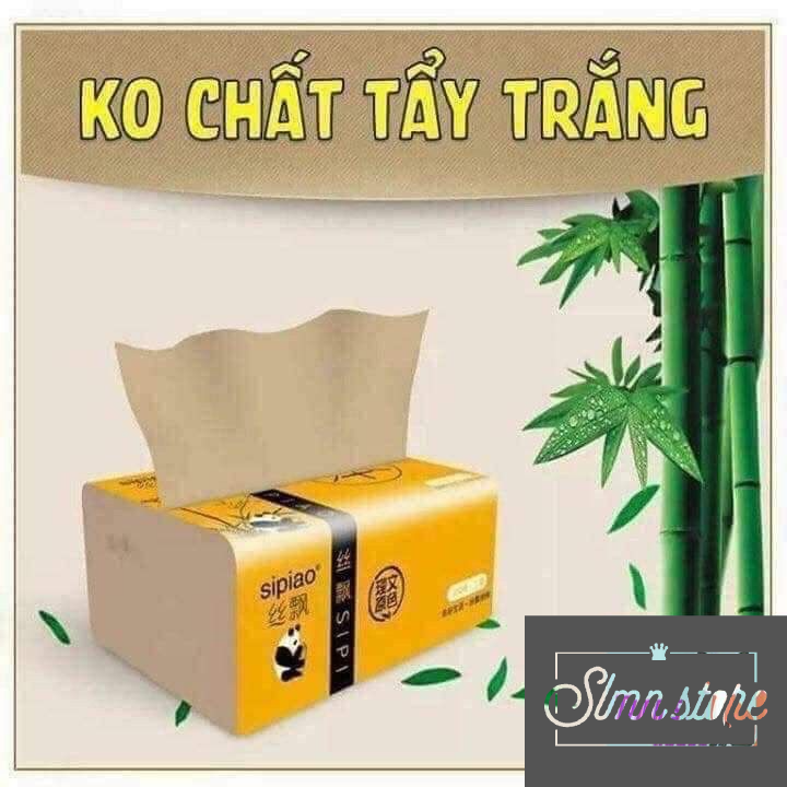 Giấy Ăn Gấu Trúc Sipiao Sợi Tre Cao Cấp Siêu Mềm Siêu Dai Gói 300 Miếng. SD2_KhanGiay