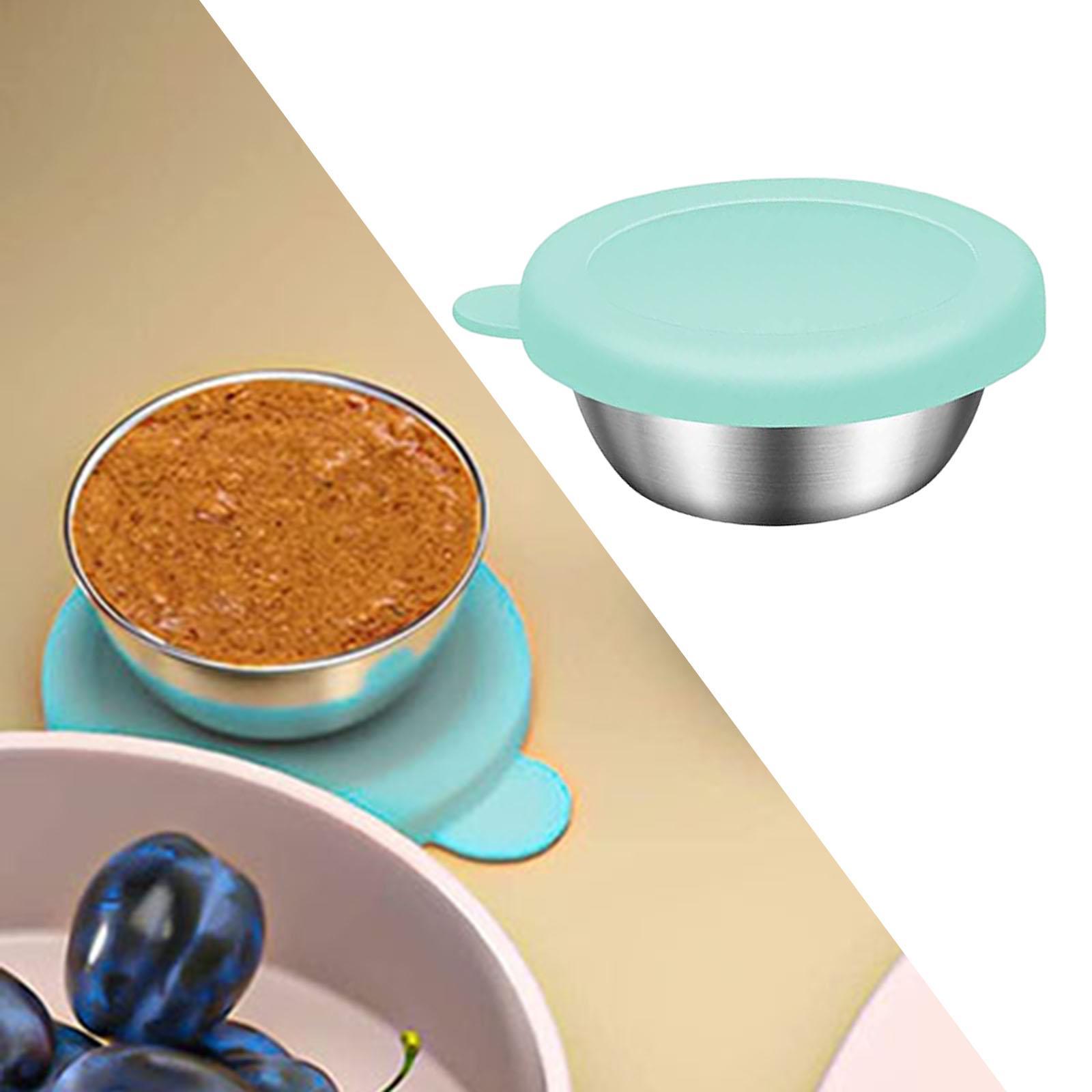 Reusable Condiment Cup with Lids Stainless Steel for Kids Lunch Box