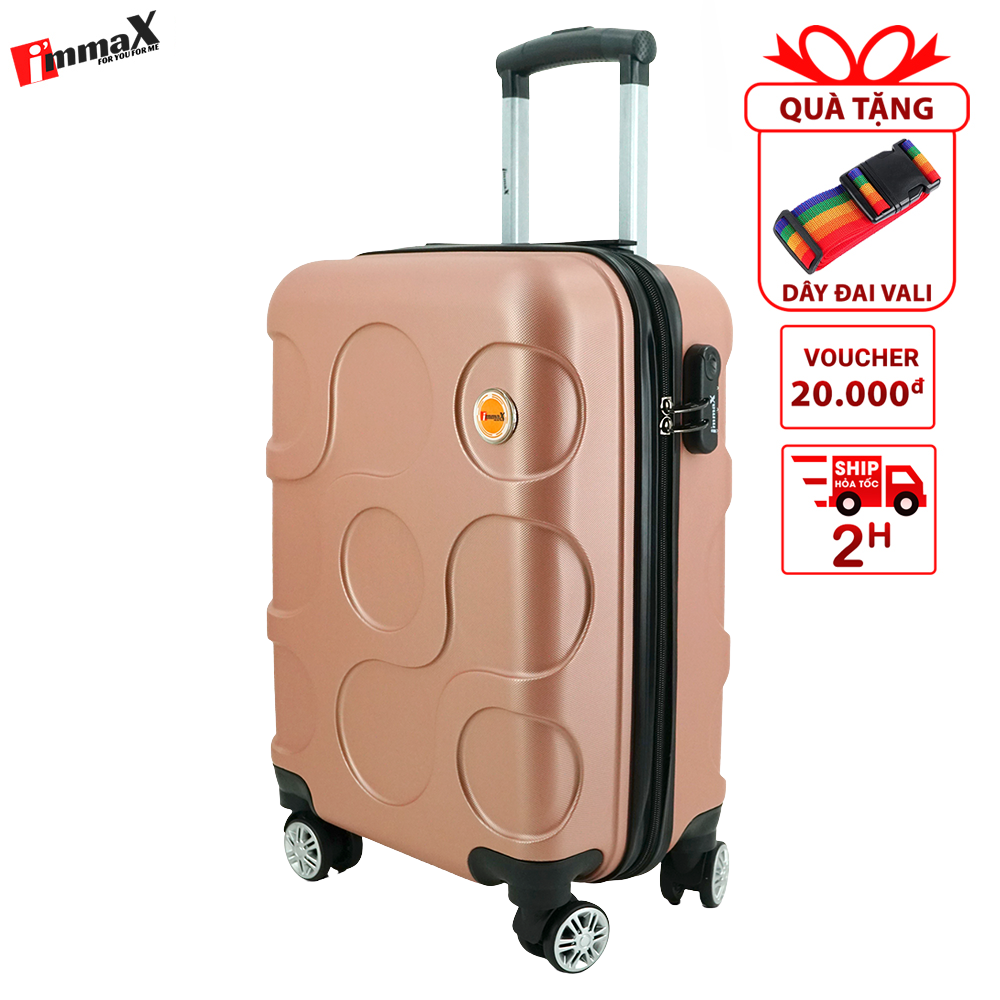 Vali Nhựa Du Lịch Size Ký Gửi Hành Lý 24Inch 60Cm Immax X12 Vàng Hồng