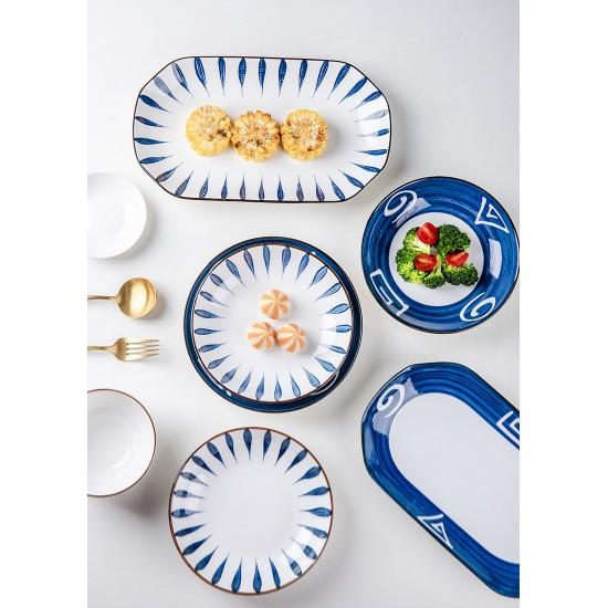 Bộ bát đĩa đại dương phong cách Nhật bằng sứ cao cấp 70 món
