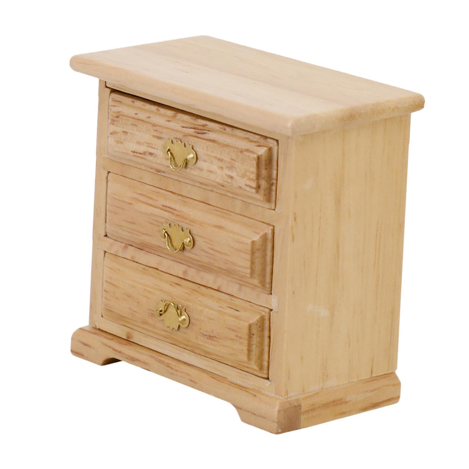 1/12 Miniature Dollhouse Cabinet Play Toy Wooden Bedroom Furniture