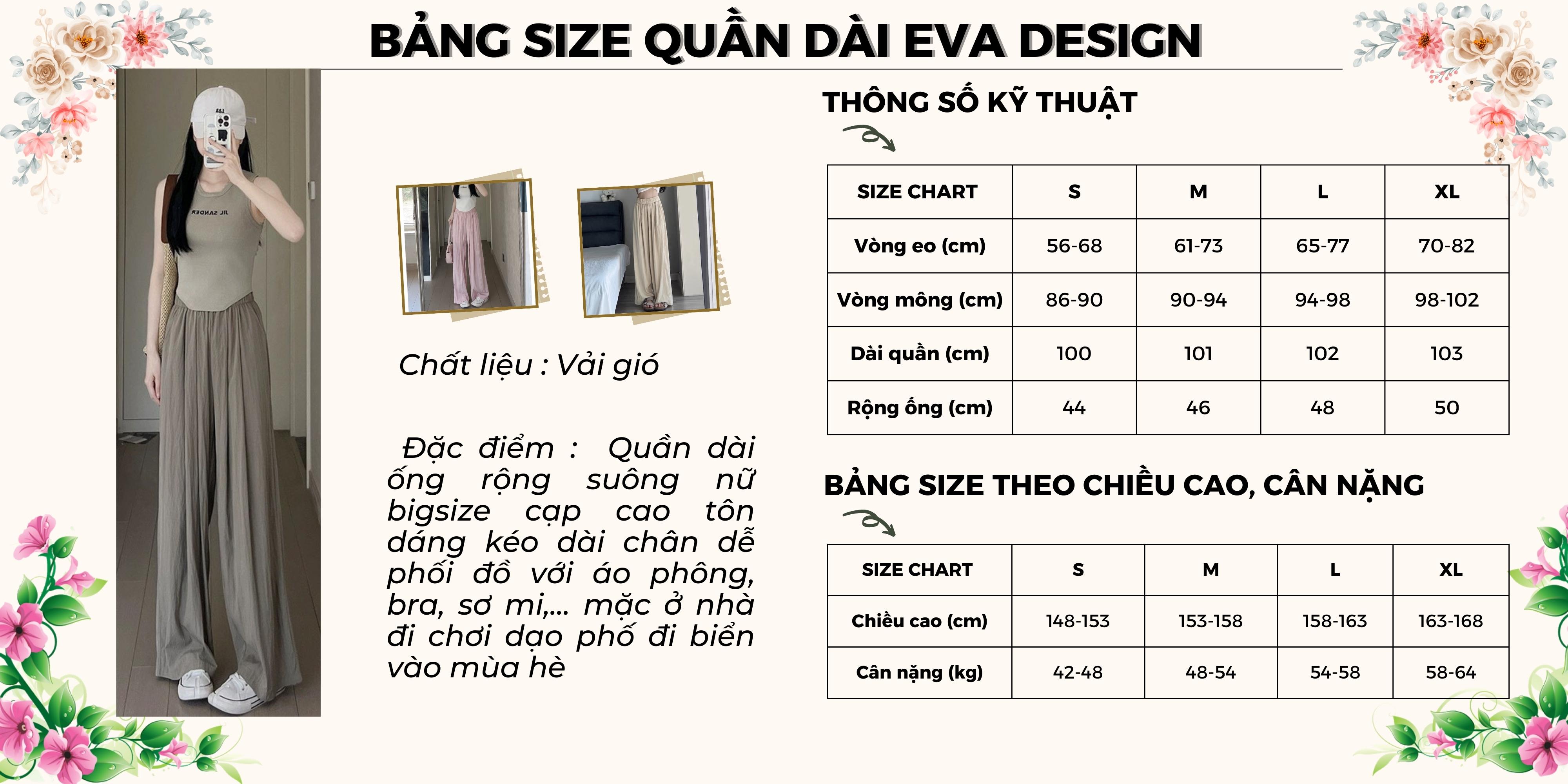 Quần dài nữ ống rộng cạp chun co giãn quần dài nữ nhiều màu chất liệu gió nhăn thoáng mát có bigsize phù hợp đi chơi