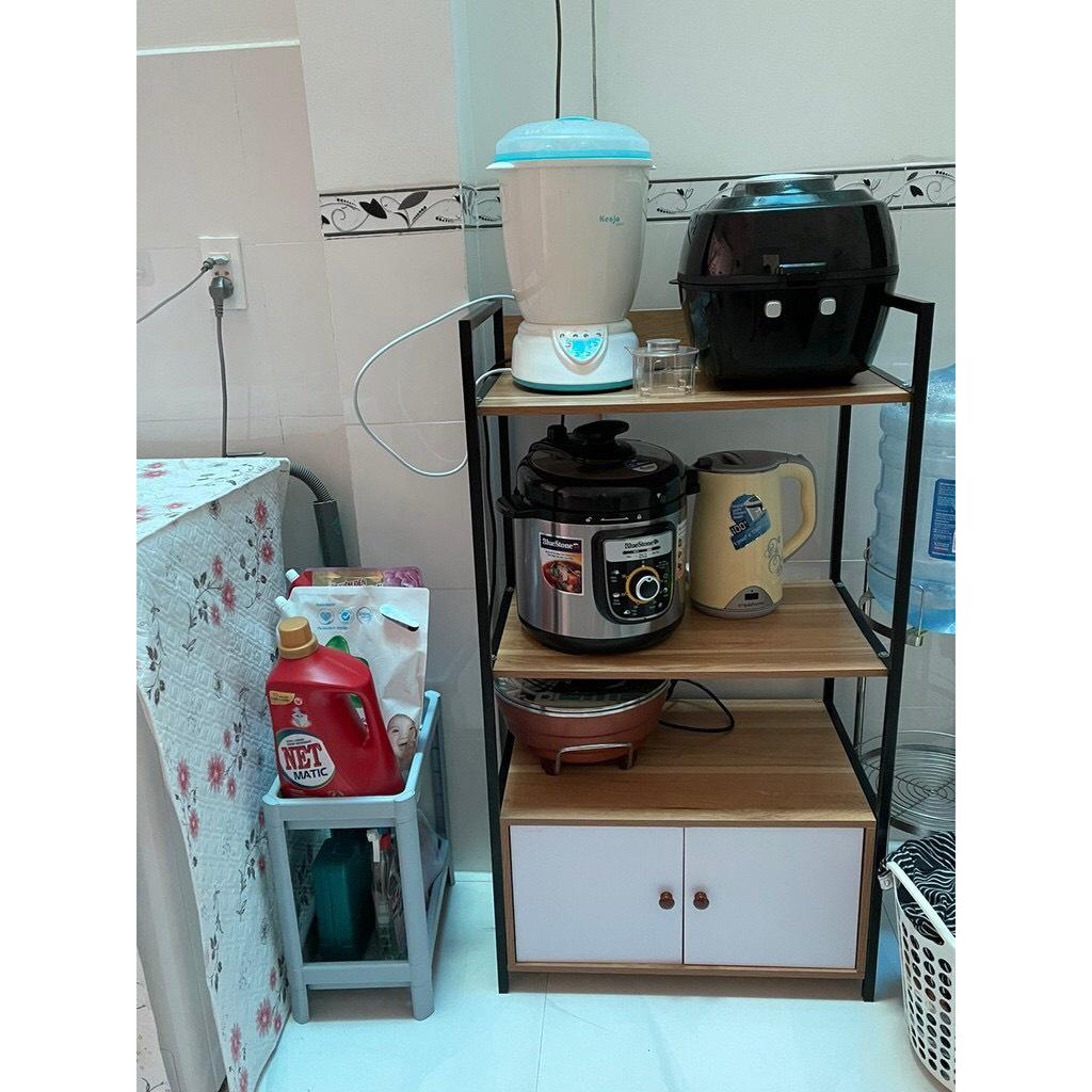 Kệ lò vi sóng, kệ bếp 4 tầng CÓ NGĂN KÉO TỦ