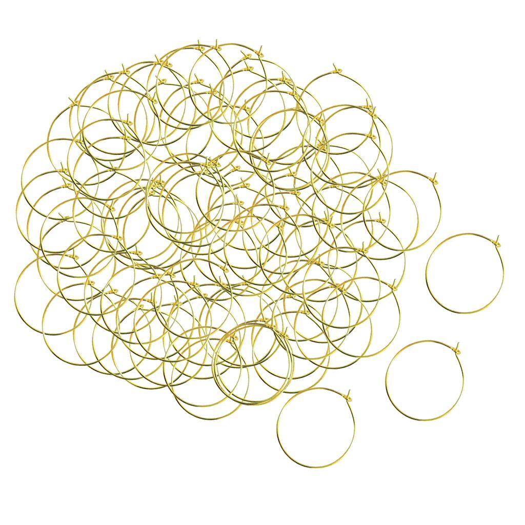 100x Lots Simple Round Hoop Earrings Circle Ear Hoop Female Earrings Making