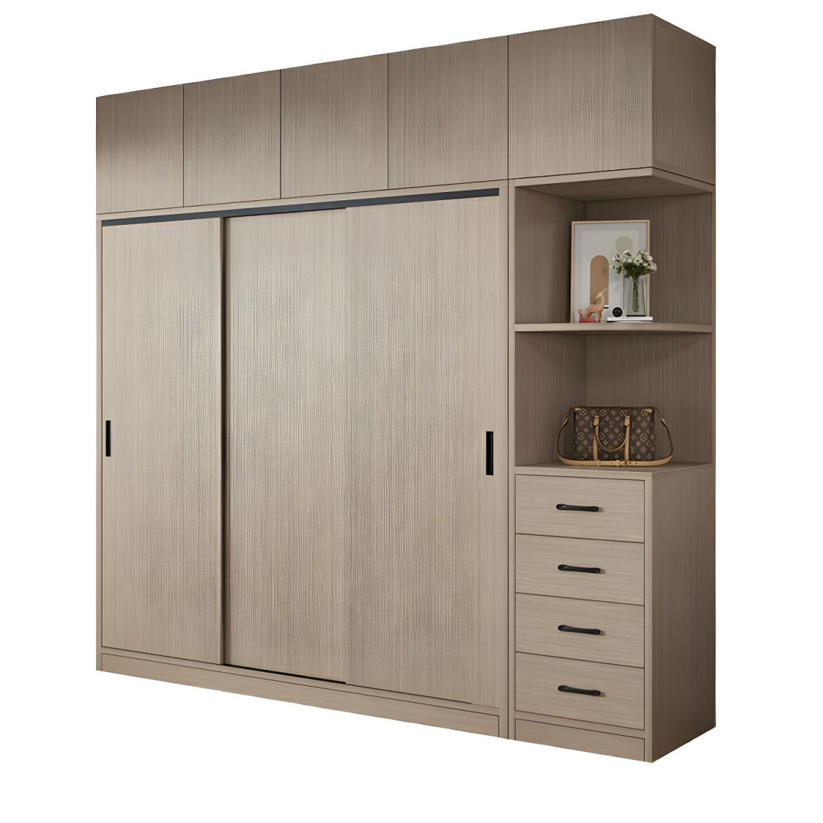 Tủ áo gỗ phong ngủ cao cấp , tủ đựng quần áo gỗ Tủ Áo Gỗ Công Nghiệp MDF Cánh Lùa Cao Cấp