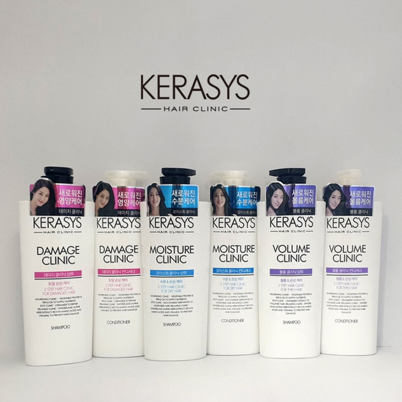Dầu Gội Xả Cao Cấp Phục Hồi Độ Bóng Cho Tóc Hư Tổn Kerasys Damage Clinic Hàn Quốc 600ml