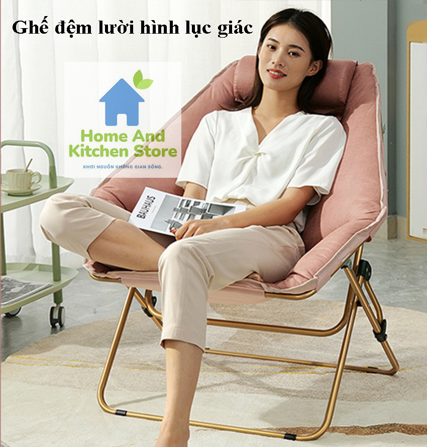 Ghế lười gấp gọn - ghế thư giãn KÈM GỐI ngồi đọc sách, xem phim, decor phòng - ghế sofa lười đa năng