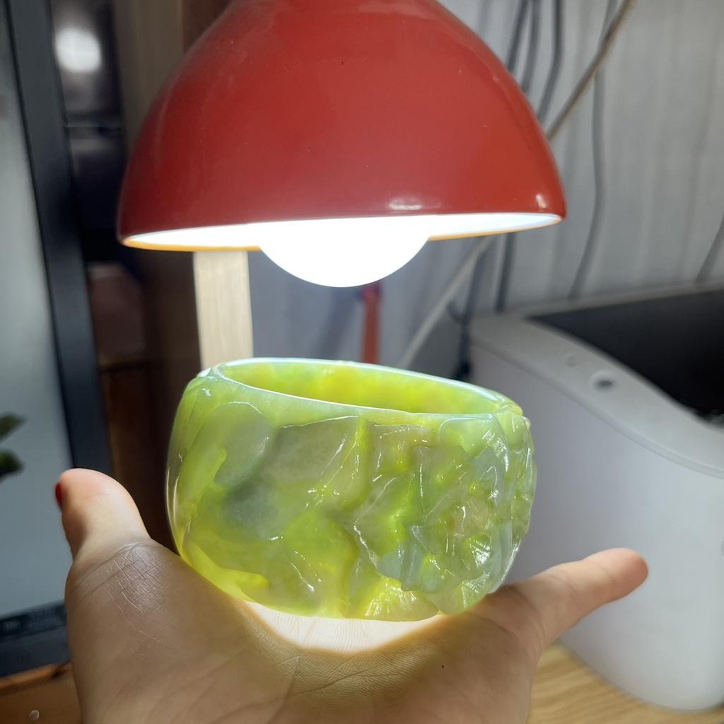 Vòng tay chạm hoa ngọc thật bản ôm