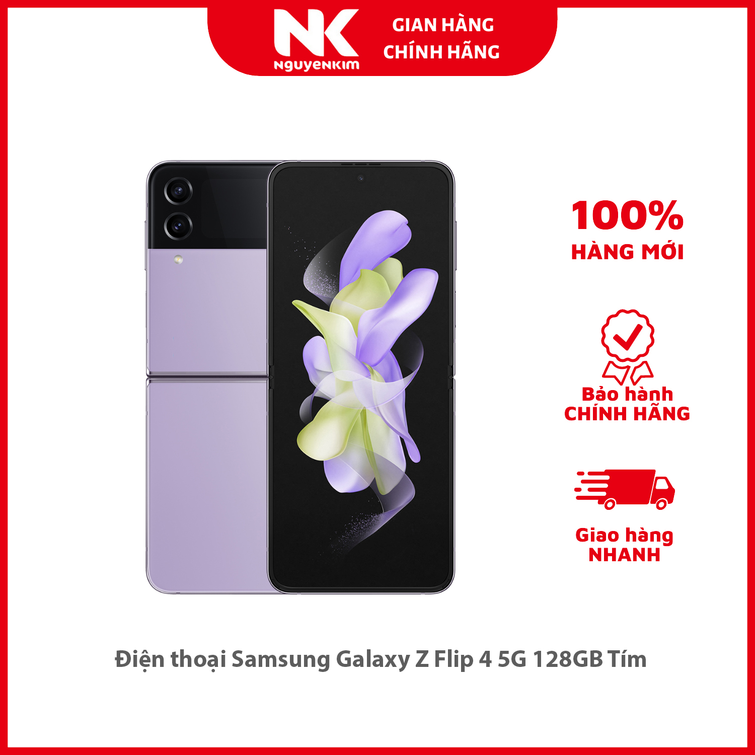 Điện thoại Samsung Galaxy Z Flip 4 5G 128GB Tím - Hàng chính hãng