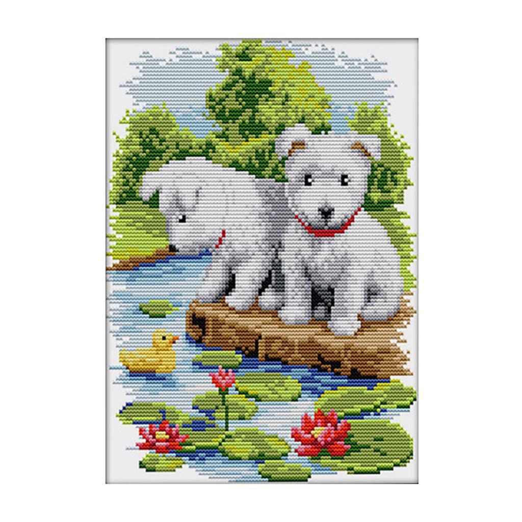 Stamped & Counted Cross Stitch Kits - Cute Dog 11ct