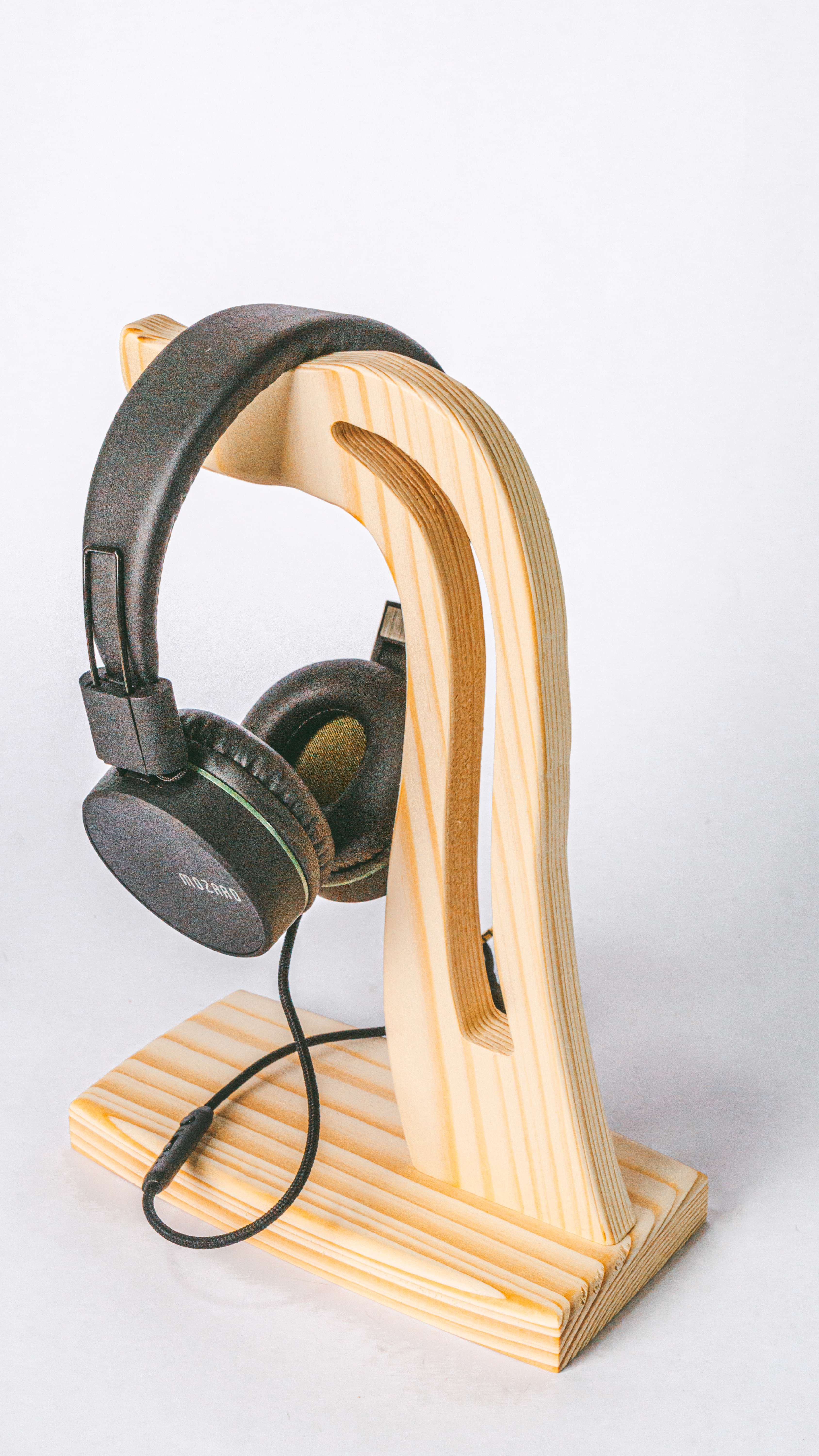 Giá đỡ tai nghe chụp tai, headphone để bàn chất liệu gỗ thông tự nhiên - ST03