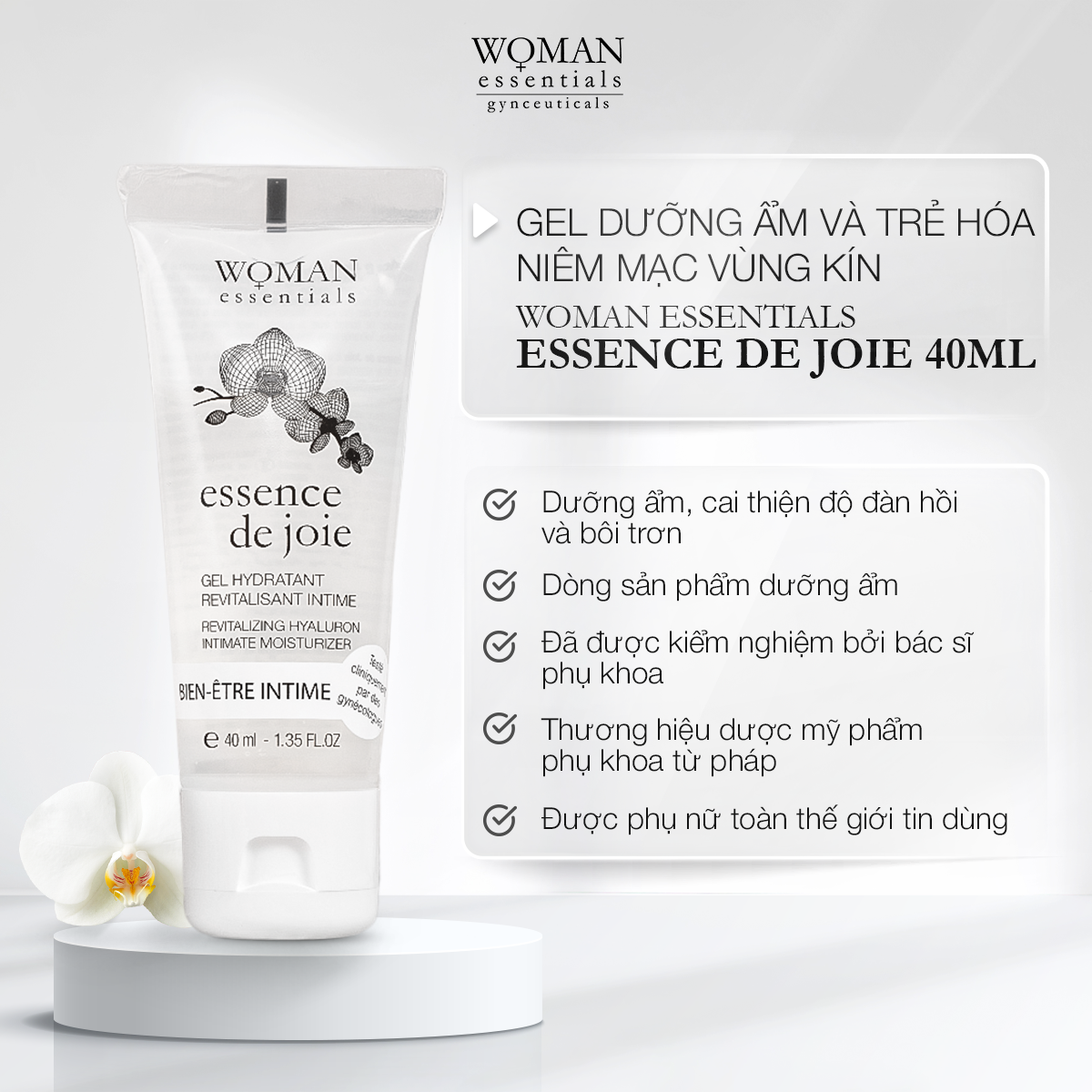 Gel Dưỡng Ẩm Vùng V-Zone Woman Essentials Essence De Joie 40ml