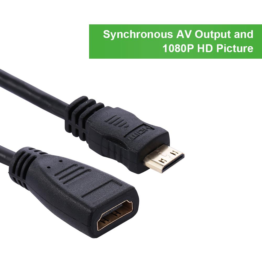 Mini HD to HD Adapter Cable Male to Female HD Converter Cable for Tablet TV Displayer and Projector 15cm
