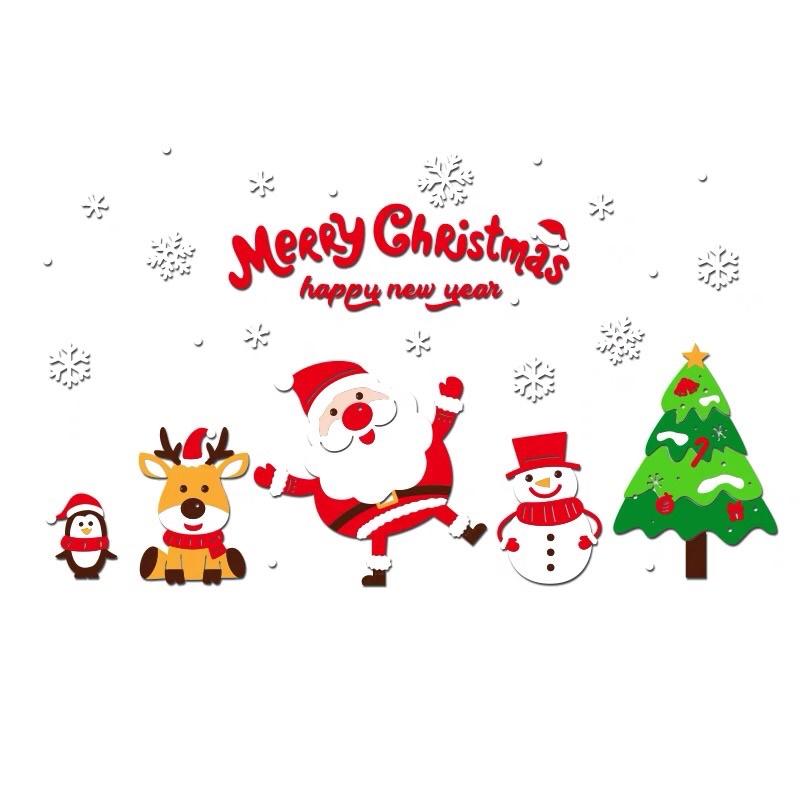 Decal dán tường mica 3D - TRANG TRÍ NOEL, GIÁNG SINH chất liệu cao cấp dán mọi bề mặt, trang trí cửa hàng, cửa kính