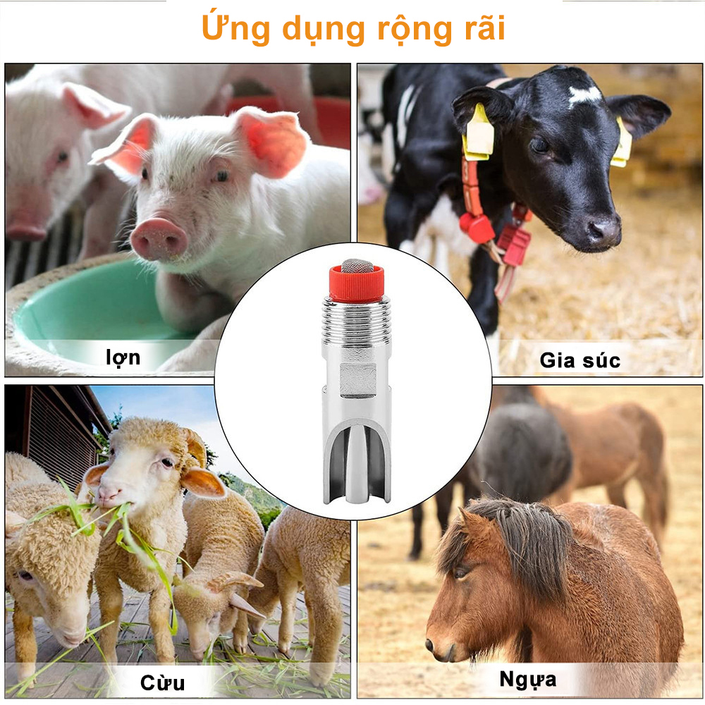 Thép Không Gỉ Tự Động Núm Vú Lợn Uống Ăn, Núm uống nước tự động cho heo Vòi heo uống nước