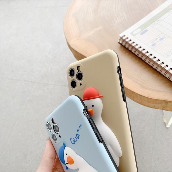 Ốp Lưng cho iPhone 7/8/7Plus/8Plus/X/XS/XSMax/11/11Pro/11ProMax Hình Vịt 3D - Mã TZAC274