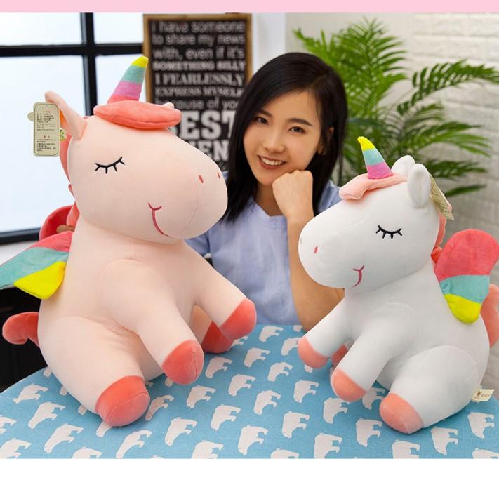 Gấu Bông Ngựa Unicon 1 Sừng Dễ Thương Siêu Đẹp Cute Giá Rẻ Size 40 - HUMI