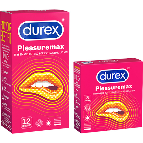 Bao cao su tăng hưng phấn Durex Pleasuremax Hộp 12s + Hộp 3s