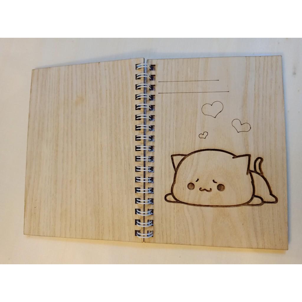 Sổ Tay cute bìa gỗ cao cấp