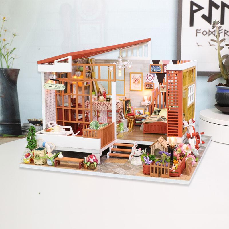 Nhà búp bê Như một giấc mơ Tặng kèm keo dán,dụng cụ lắp ghép, mica