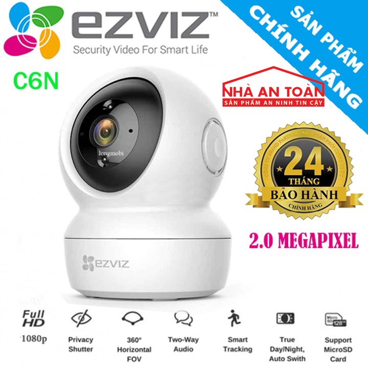 Camera IP Wifi Ezviz - C6N độ phân giải 2MP, quay quét thông minh hàng chính hãng Nhà An Toàn