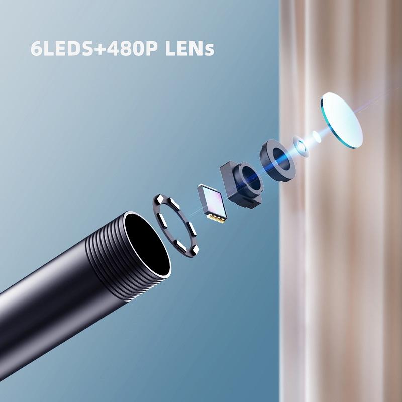 ENWOR Camera Nội Soi Công Nghiệp IP67 Chống Nước 5.5mm 7mm 3IN1 Cho Điện Thoại Android PC USB Camera Nội Soi 6 Đèn LED Có Thể Điều Chỉnh