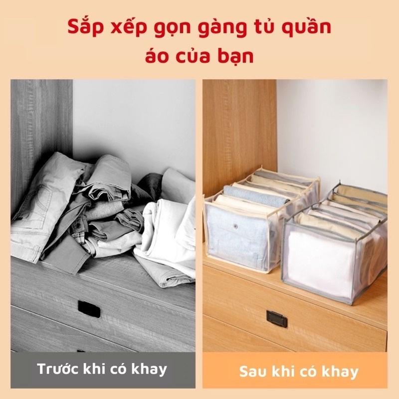 Túi Đựng Quần Áo Chia Ngăn ANHOME, Hộp Xếp Quần Áo Đồ Lót Tiện Ích 7 Ngăn Tiện Lợi Giá Rẻ