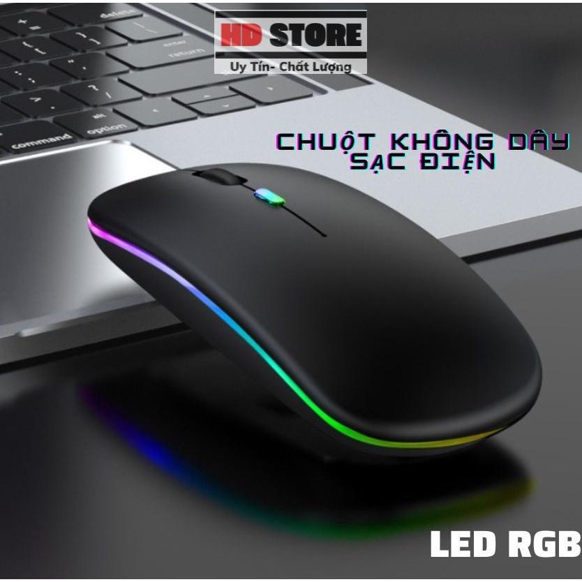 Chuột không dây đèn led, pin sạc, kết nối không dây