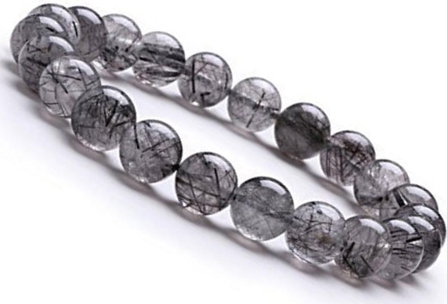 Vòng Tay Thạch Anh Trắng Tóc Đen Tự Nhiên 8mm