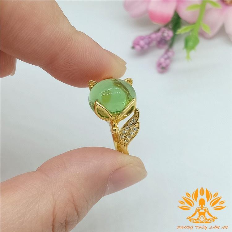 NHẪN HỒ LY ĐÁ TỰ NHIÊN ĐỦ MÀU BERYL TÌNH DUYÊN MAY MẮN TÀI LỘC TẶNG KÈM DÂY ĐEO, HỘP GẤM CAO CẤP.
