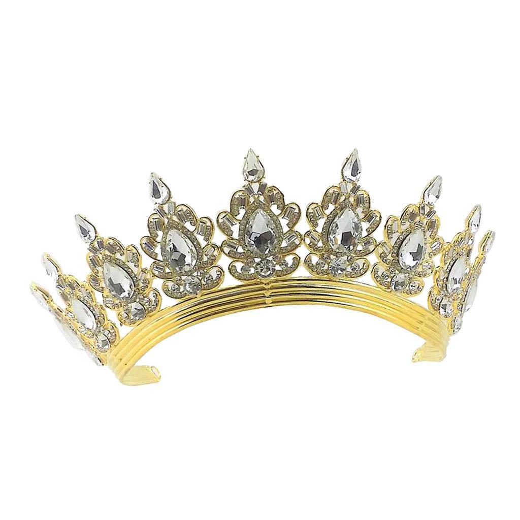 Bridal Rhinestone Crystal Hair Tiara Wedding Crown Veil Headband Headpiece