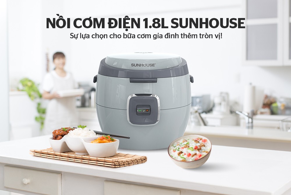 Nồi Cơm Điện 1.8L Sunhouse SHD8663G - Hàng Chính Hãng