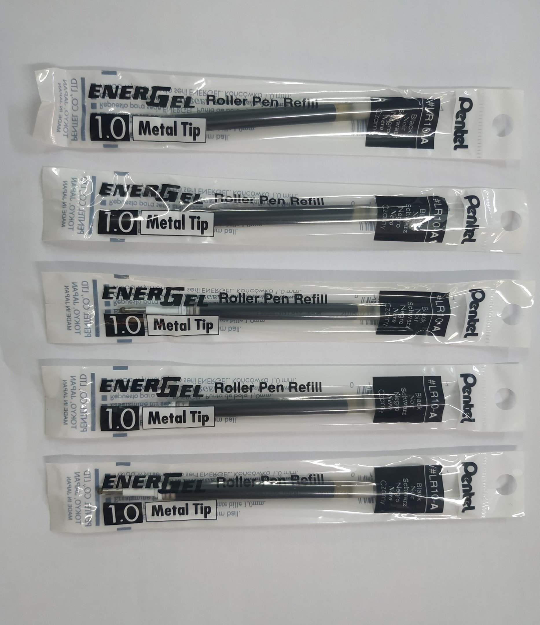 Combo 5 Ruột bút nước energel Pentel LR10 màu đen 1.0 mm