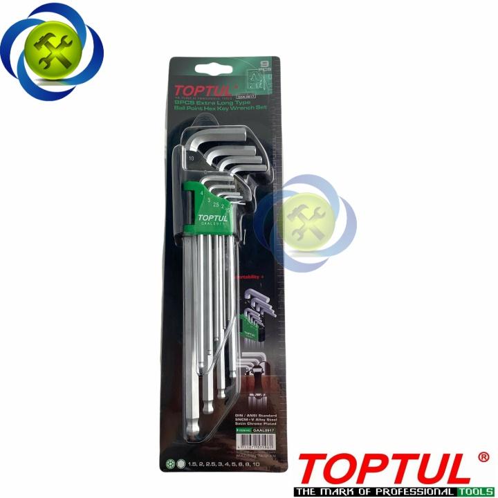 Bộ lục giác Toptul GAAL0917 loại 9 cây hệ mét 1.5mm-10mm