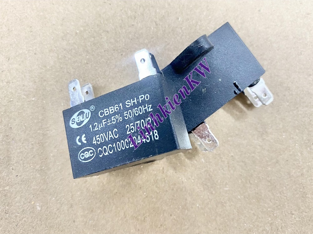 Tụ Quạt Điều Hòa 1.2uf 450v Chân Jack, Mới, Chính gốc 100%