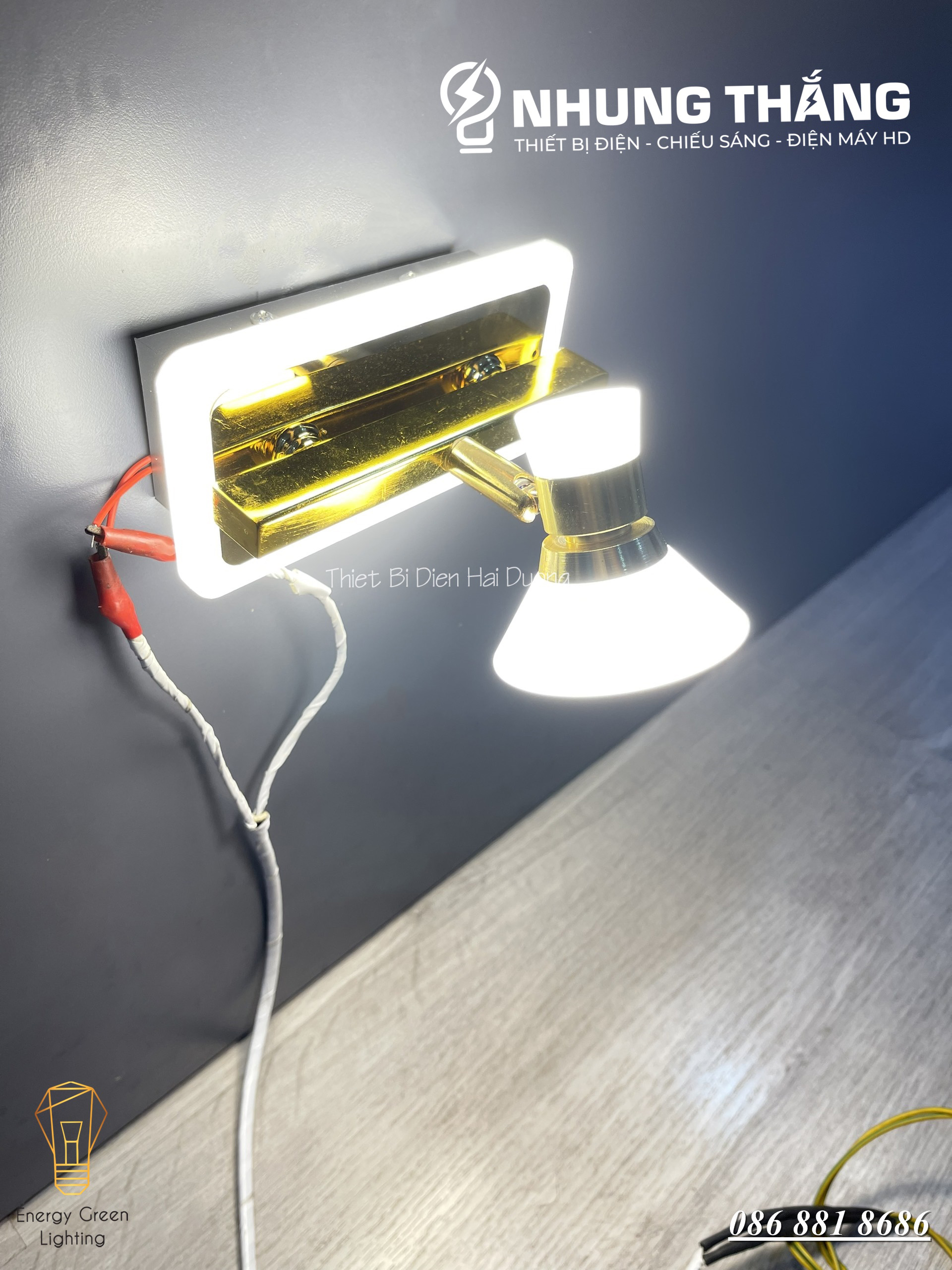 Đèn soi tranh - Rọi gương Led 1 Đèn chiếu sáng 7475-1 - Điều chỉnh góc chiếu - 3 Chế độ ánh sáng - Có Video