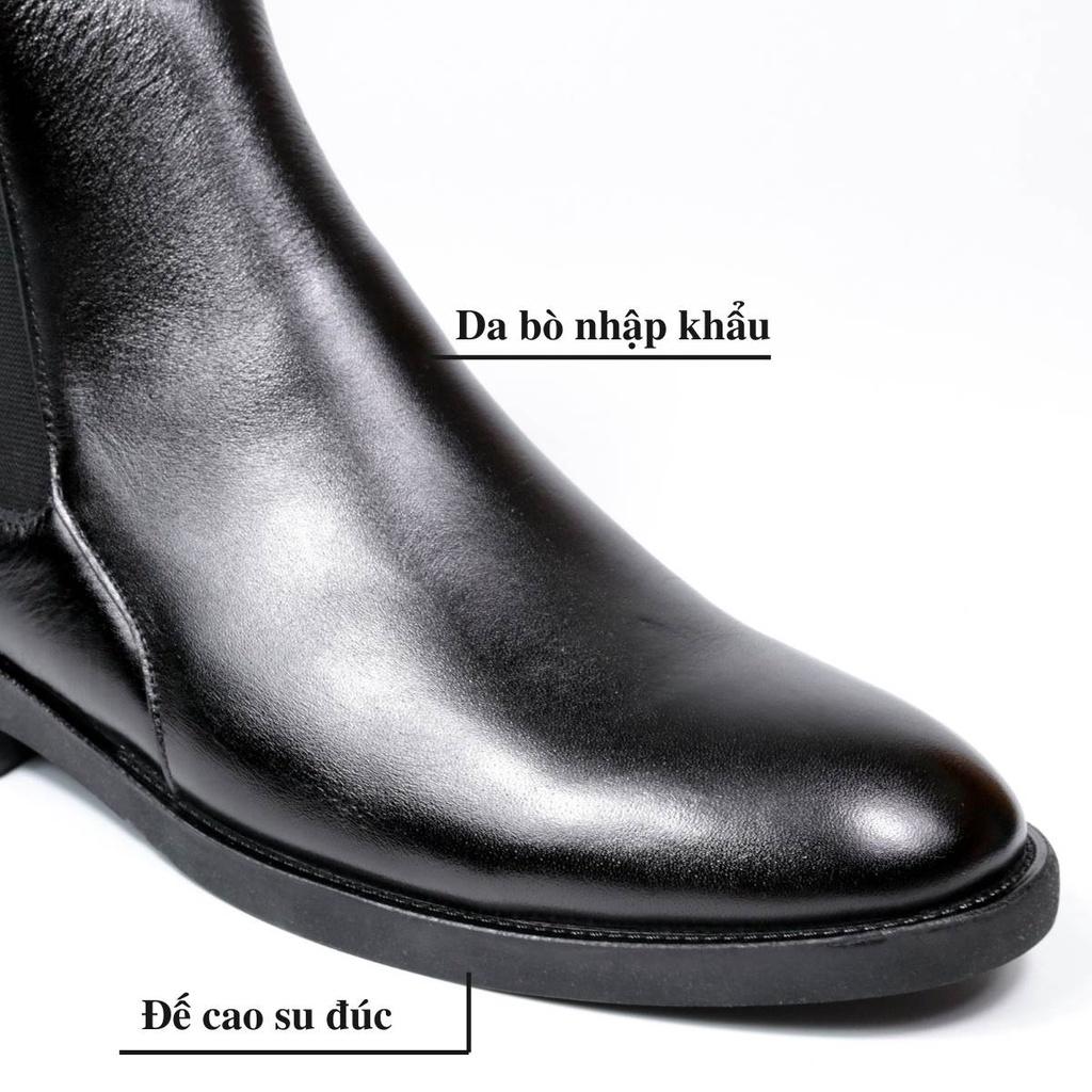 Giày da công sở Chelsea Boots Zip Classic 22 (CB.ZC22) da bò nhập khẩu, Lucas Shoes bảo hành 1 năm