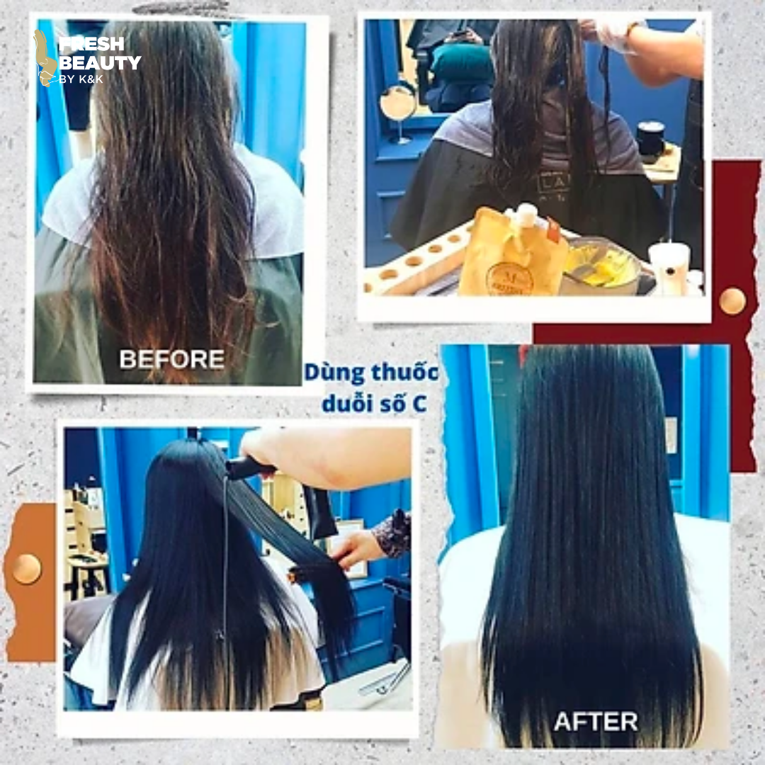 Cặp uốn, ép duỗi hữu cơ (organic) British M Pumkin Enzyme Perm phục hồi tóc hư tổn làm tại nhà, salon 400gx2