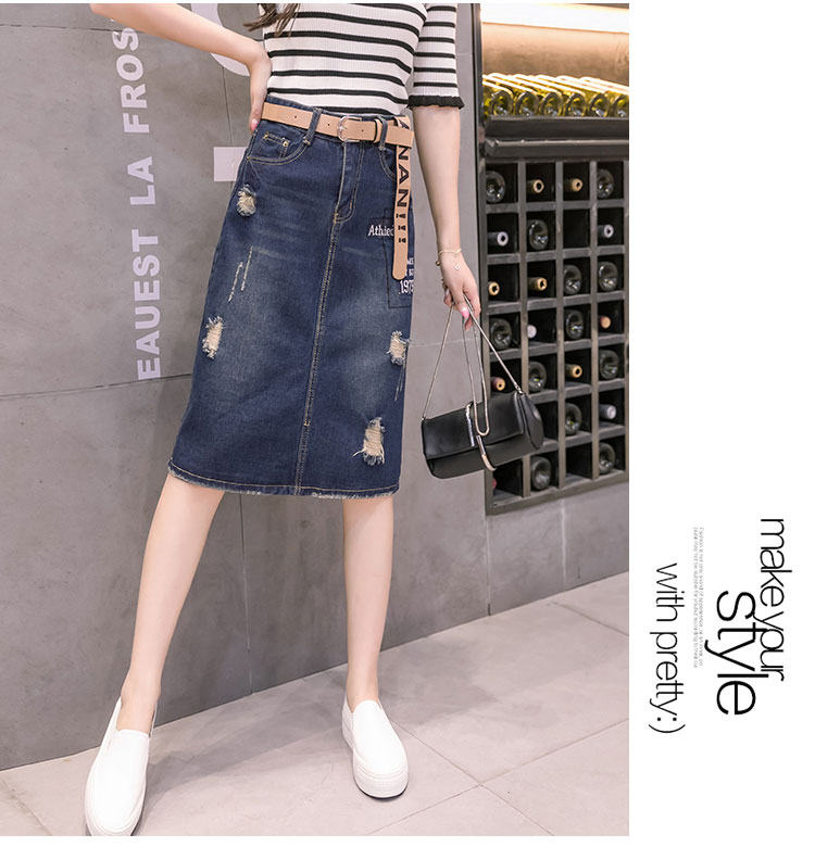 Chân váy bò chữ A form dài cho nữ CV136