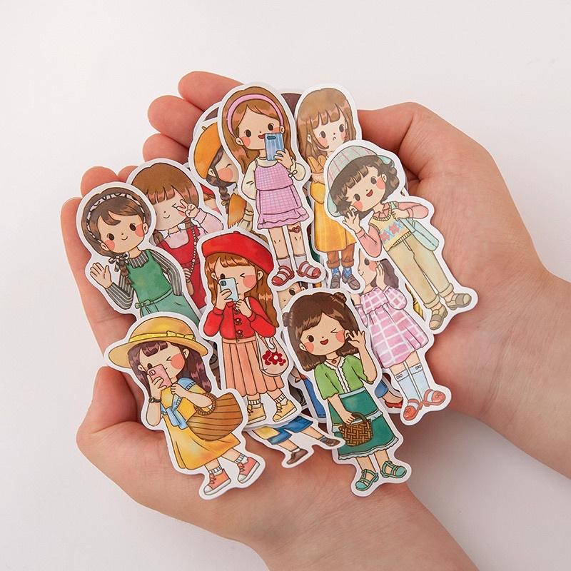 D3 - Set 20 sticker cậu bé, cô bé, con người