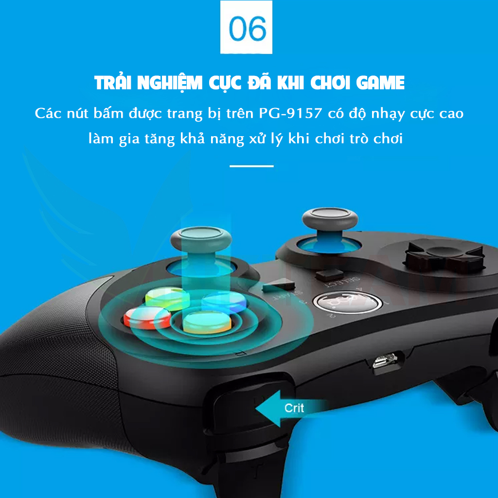 Tay Cầm Chơi Game IPEGA PG-9157 Bluetooth 5.0 Bộ Điều Khiển Gamepad Không Dây Có Joystick Kèm Giá Đỡ Điện Thoại Dành Cho Android IOS PC TiVi Box - Hàng Chính Hãng