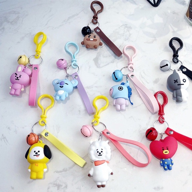 Móc khóa BT21 BTS 3D kèm chuông