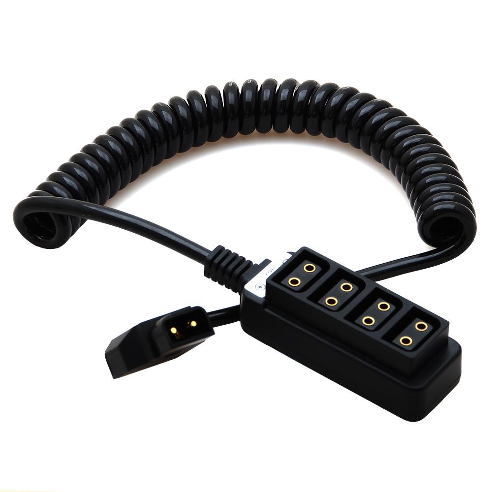 D-Tap Male to 4-Port D-Tap Female Cable Splitter Spring Line for Anton Bauer Battery