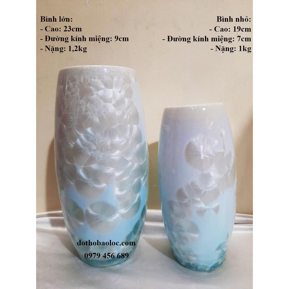 Bình bông men hoa đá