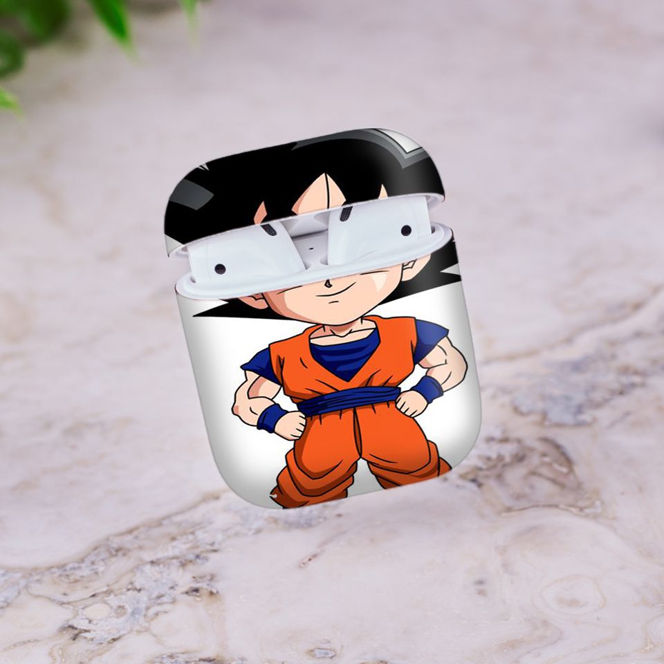 Miếng dán skin chống bẩn cho tai nghe AirPods in hình Songoku Dragon Ball - 7vnr022 (bản không dây 1 và 2