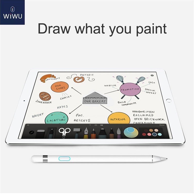 Bút Cảm Ứng Wiwu Picasso Dảnh Cho iPad/Máy Tính Bảng/IOS/Android/Windows Touch Pen P339 - Hàng Chính Hãng