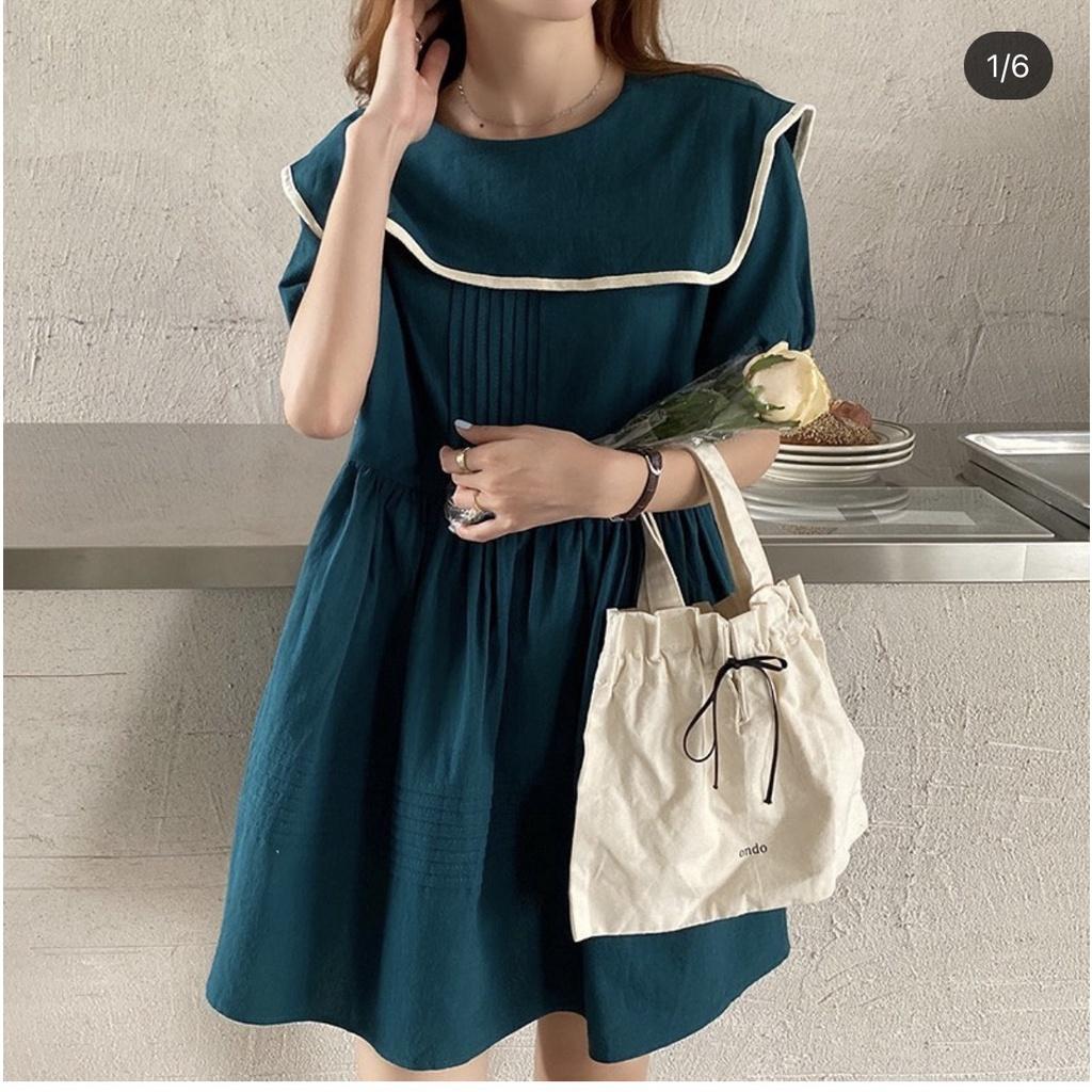 Đầm babydoll xanh thuỷ thủ