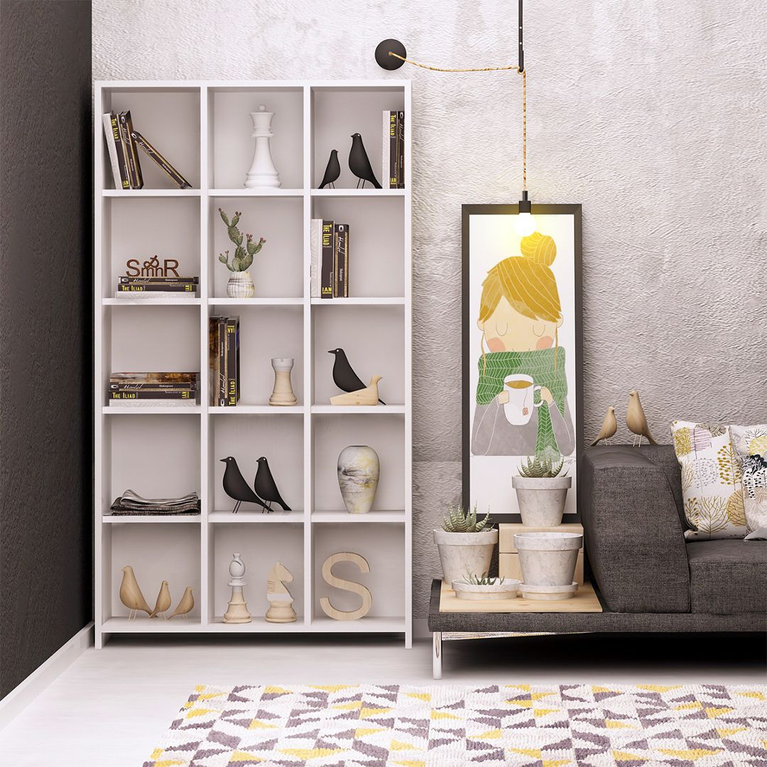 Kệ sách gỗ MDF thiết kế thông minh tiện nghi SMLIFE Bridewood