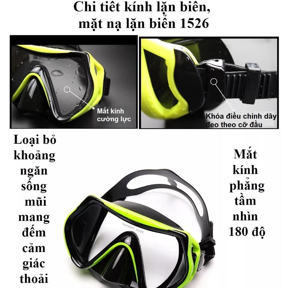 Mặt Nạ Lặn Kèm Ống Thở Lặn Biển Ngăn Nước Cao Cấp – Mặt Kính Cường Lực Chống Mờ Cao Cấp Chính Hãng Cemill